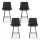 Artiss Set of 4 Black Bar Stools, 67cm Seat Height, Diamond PU Leather, Sturdy Metal Frame, Anti-Slip Protectors