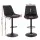 Artiss Set of 4 Black Diamond PU Leather Bar Stools – Adjustable Swivel, Gas Lift, Metal Frame, 120kg Capacity