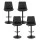 Artiss Set of 4 Black Diamond PU Leather Bar Stools – Adjustable Swivel, Gas Lift, Metal Frame, 120kg Capacity