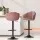 Artiss Bar Stools, Velvet Upholstery, 4x Set, Pink, Adjustable Height, Clam Shell Design, Luxurious Home Seating