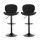 Artiss 2x Black Shell Leather Bar Stools - Adjustable 95-113cm, Swivel, Gas Lift, Modern Design, 120kg Capacity