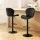 Artiss 2x Black Shell Leather Bar Stools - Adjustable 95-113cm, Swivel, Gas Lift, Modern Design, 120kg Capacity