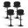 Artiss 4x Black PU Leather Bar Stools - Swivel, Adjustable Height 95-113cm, Shell Design, Metal Frame, 120kg Capacity