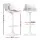 Artiss Fynn Bar Stools Set of 2 White PU Leather, Swivel Gas Lift, Adjustable Height, Chrome Base, 130kg Capacity