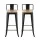 Artiss 2x Bar Stools: Black Metal & Pine MDF, Stackable, 77cm Seat Height, 120kg Capacity, Industrial Chic Design