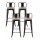 Artiss 4x Industrial Bar Stools - Black Metal & Pine MDF, Stackable, 77cm Seat Height, 120kg Capacity, Retro Design