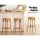 Artiss Apri Bar Stool, Rattan Seat, Beech Wood Frame, 65cm Height, Pine Color, 150kg Capacity, Easy Assembly