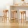 Artiss Apri Bar Stools Set of 3, 65cm Rattan Kitchen Dining Chairs with Footrests, Pine