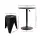 Artiss 3PC Bar Table and Stools Set Black Height Adjustable Swivel Top Stackable Stools for Kitchen Cafe