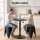 Artiss 3PC Bar Table and Stools Set Black Height Adjustable Swivel Top Stackable Stools for Kitchen Cafe