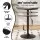 Artiss 3PC Bar Table and Stools Set Black Height Adjustable Swivel Top Stackable Stools for Kitchen Cafe