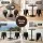 Artiss 3PC Bar Table and Stools Set Black Height Adjustable Swivel Top Stackable Stools for Kitchen Cafe