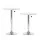 Artiss 3PCS Bar Table and Stools Set Height Adjustable Swivel Top Stackable Stools White Dining Solution