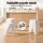Artiss 3PCS Bar Table and Stools Set Height Adjustable Swivel Top Stackable Stools White Dining Solution