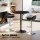 Artiss Bar Table and Stools Set Black, Height Adjustable, PU Leather, 60cm Table, Swivel, for Kitchen or Cafe