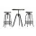 Artiss Industrial Bar Table and Stools Set - Elm Wood Top, Steel Frame, Adjustable Height, 360° Swivel, 1-Year Warranty