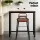 Artiss Bar Table and Stools Set, Industrial MDF Top, Steel Frame, Brown 100x40cm, 2 PU Chairs, Kitchen Dining