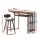 Artiss 3PCS Bar Table and 2 Stools Set Walnut Industrial MDF Top Steel Frame Wine Rack 140cm x 40cm x 92cm