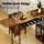 Artiss 3PCS Bar Table and 2 Stools Set Walnut Industrial MDF Top Steel Frame Wine Rack 140cm x 40cm x 92cm