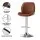 Artiss 1X Bar Stool Brown PU Leather Bentwood Swivel Adjustable Height 98-120cm Kitchen Counter Stool