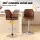 Artiss Bar Stools Set of 2 Brown PU Leather, Bentwood Backrest, Adjustable Height 98-120cm, 150kg Capacity