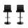Artiss Set of 2 Black Bar Stools, PU Leather, Adjustable Gas Lift, 360° Swivel, Cross Back, Kitchen Dining Chairs