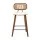 Artiss Set of 2 Bar Stools Kitchen Counter Chairs Rattan Backrest PU Leather Walnut Frame 64cm Beige