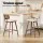 Artiss Set of 2 Bar Stools Kitchen Counter Chairs Rattan Backrest PU Leather Walnut Frame 64cm Beige