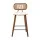 Artiss Set of 4 Bar Stools Kitchen Counter Chairs, Rattan Back, PU Leather, 64cm, Walnut Frame, Beige