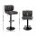 Artiss 2x Bar Stools Gas Lift PU Leather Padded Grey Swivel Height Adjustable Chrome Base 130kg Capacity