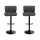Artiss 2x Bar Stools Gas Lift PU Leather Padded Grey Swivel Height Adjustable Chrome Base 130kg Capacity