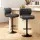 Artiss 2x Bar Stools Gas Lift PU Leather Padded Grey Swivel Height Adjustable Chrome Base 130kg Capacity