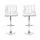 Artiss 2x White Bar Stools - PU Leather, Chrome Base, 360° Swivel, Gas Lift, Adjustable Height 87-109cm, Modern Design