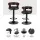 Artiss Bar Stools, Faux Leather, Adjustable Height, Black, 39x39x78-98cm, Contemporary Design, Set of 2