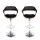 Artiss 2x Selina Bar Stools - Swivel PU Leather, Chrome Base, Gas Lift, Armrest, 90-110cm Adjustable Height, Black