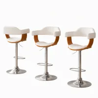 Artiss Set of 3 Swivel Bar Stools 90β110cm PU Leather Black Seat Artiss Set of 3 Swivel Bar Stools 90β110cm PU Leather Black Seat