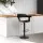Artiss Selina Bar Stools - All Black PU Leather w/ Armrest, 360° Rotatable, Adjustable Height 62-82cm, Steel Base