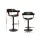 Artiss 2x Bar Stools Gas Lift PU Leather Armrest Black 62–82cm Adjustable Height Steel Base Modern Chairs