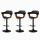 Artiss Selina Bar Stools Set of 3 90–110cm Adjustable Swivel Black