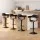 Artiss 4x Bar Stools Gas Lift PU Leather with Armrest, 62-82cm Adjustable Height, All Black, Steel Base