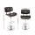 Artiss 2x Bar Stools Black Leather - Wooden Seat, Chrome Base, Adjustable Gas Lift, Swivel, 96-117cm, Modern Design