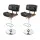 Artiss 2x Bar Stools Black Leather - Wooden Seat, Chrome Base, Adjustable Gas Lift, Swivel, 96-117cm, Modern Design