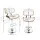 Artiss Set of 3 Swivel Bar Stools 150kg White PU Leather Adjustable Height
