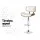 Artiss Set of 3 Swivel Bar Stools 150kg White PU Leather Adjustable Height