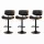 Artiss Set of 3 Black Swivel Bar Stools with Adjustable Height