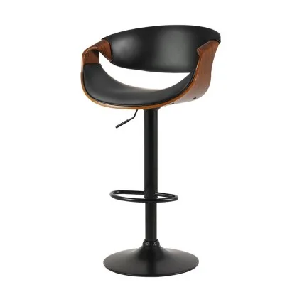 Artiss Ambrus Bar Stools - Adjustable Gas Lift, PU Leather, Armrests, 360° Swivel, Contemporary Design