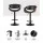 Artiss Bar Stools, PU Leather, Adjustable Height, Black, 60-83cm, Contemporary Design, Set of 2 w/ Armrests