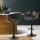 Artiss Bar Stools, PU Leather, Adjustable Height, Black, 60-83cm, Contemporary Design, Set of 2 w/ Armrests