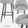 Artiss 2x Bar Stools Linen Upholstered, 60cm Counter Height Chairs with Curved Backrest, Grey & Black, Metal Legs