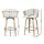 Artiss Ricardo Bar Stools - Bentwood, PU Leather, 360° Swivel, 66cm Seat Height, Set of 2, White, 150kg Capacity